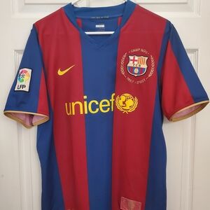 Nike Mens Barcelona Red and Blue Soccer Jersey